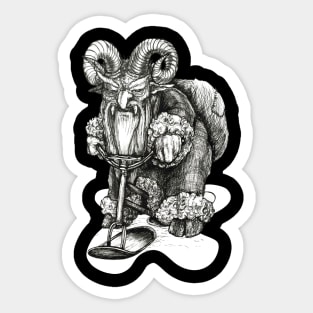 Krampus on a Snow Bike Sticker